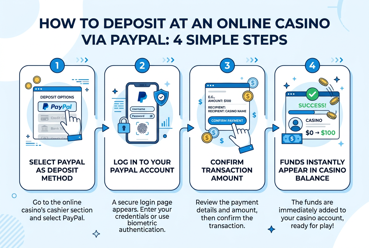 Instrukcja krok po kroku jak dokonać wpłaty PayPal do kasyna online